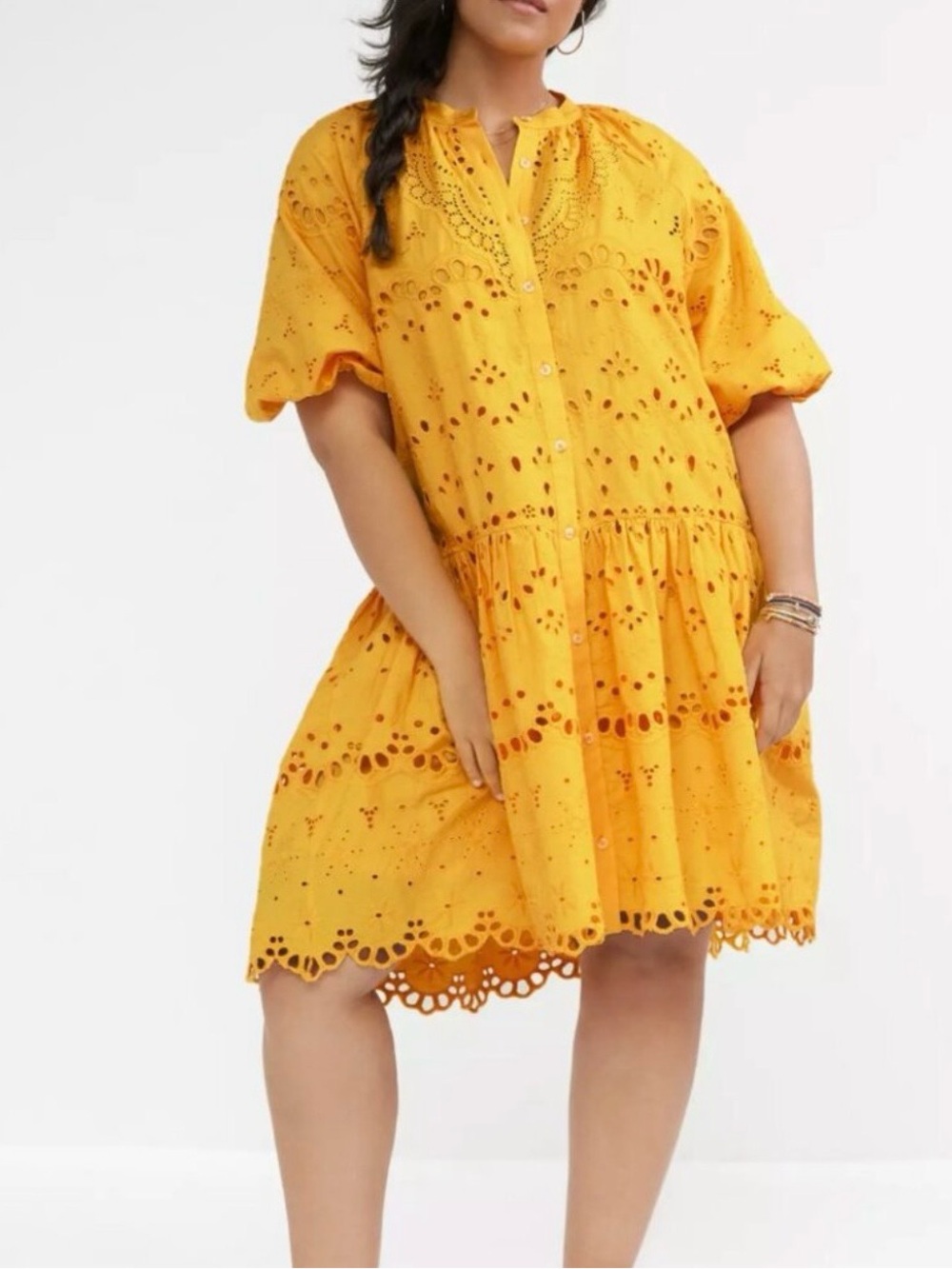 Anthropologie NWT Yellow Tallulah Eyelet Dress